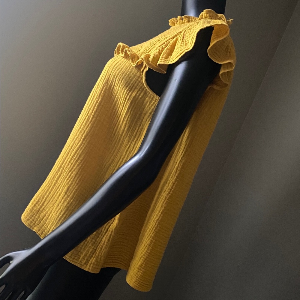 Rose & Olive Mustard Ruffled Blouse - Picture 6 of 11